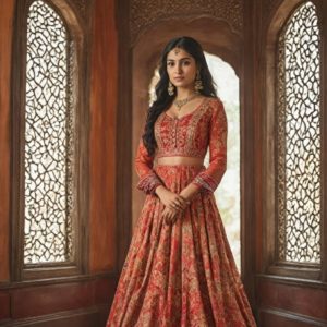 ai generated, woman, indian, traditional, portrait, fashion, model, dress, culture, lehenga, clothing